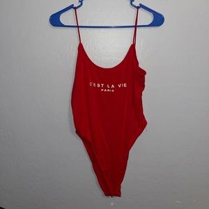 Red bodysuit